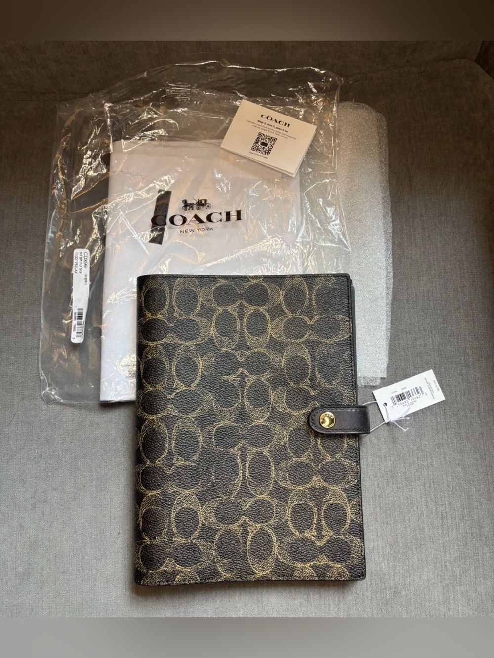 COACH Notebook In Loved Signature Canvas/Leather CDX99 Brown Gold NEW w/Tags🖤🤎 - Picture 2 of 10